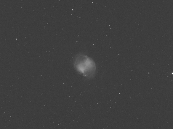 M27 the dumbbell nebula - a 1 minute exposure though a Oxygen III filter.